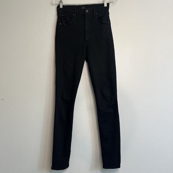 Citizens of Humanity Womens Chrissy High Rise Skinny Jeans Stretch Black Sz 27 - Picture 1 of 13